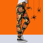 Halloween Leggings Jack-O-Lanterns Orange Pumpkins<br><div class="desc">All over happy Jack-O-Lanterns</div>