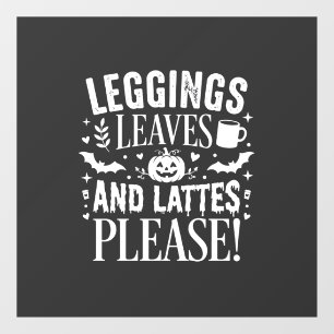 Halloween Leggings Leaves and Lattes Fall Coffee D