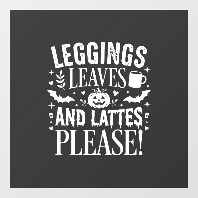 Halloween Leggings Leaves and Lattes Fall Coffee D (Sheet)