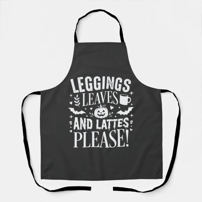 Halloween Leggings Leaves and Lattes Fall Coffee D Apron (Front)