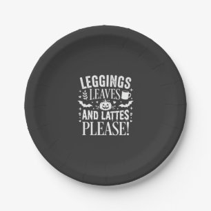Halloween Leggings Leaves and Lattes Fall Coffee D Paper Plate