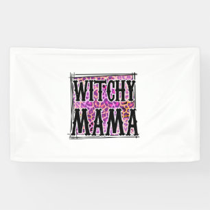 Halloween Leopard Witchy Mama Birthday Banner