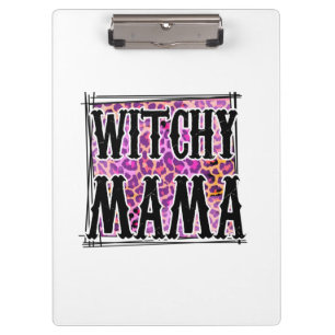 Halloween Leopard Witchy Mama Birthday Clipboard