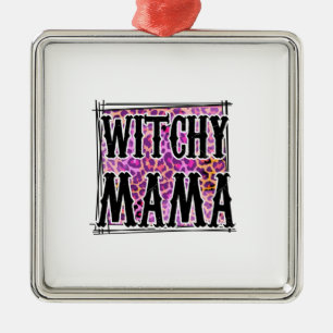 Halloween Leopard Witchy Mama Birthday Metal Tree Decoration