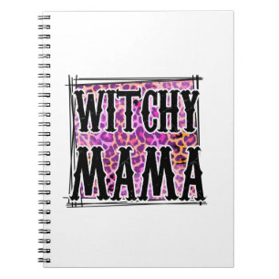 Halloween Leopard Witchy Mama Birthday Notebook