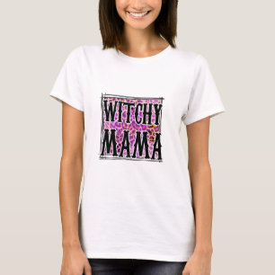 Halloween Leopard Witchy Mama Birthday T-Shirt