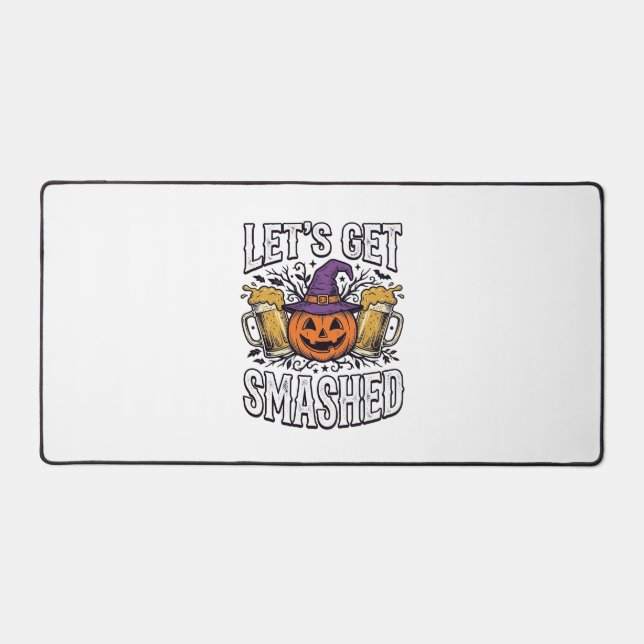 Halloween Let’s Get Smashed Pumpkin Beer Desk Mat (Front)