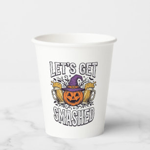 Halloween Let’s Get Smashed Pumpkin Beer Paper Cups