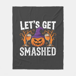 Halloween Let’s Get Smashed Pumpkin Fleece Blanket