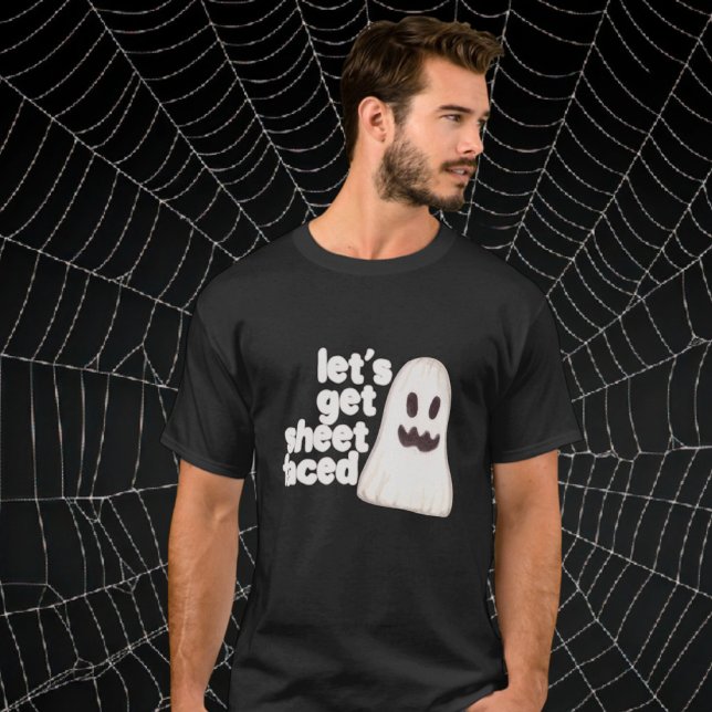 Halloween Lets Get Sheet Faced Humour T-Shirt (Halloween Lets Get Sheet Faced Humor T-Shirt
by Ricaso. An adult themed drinking t-shirt )