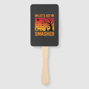 Halloween Lets Get Smashed Haunted Graveyard Hand Fan