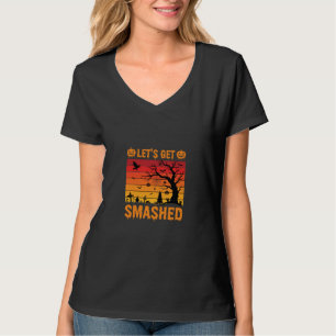 Halloween Lets Get Smashed Haunted Graveyard T-Shirt