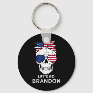 Halloween Let's Go Brandon Ndana Skull Aviation Su Key Ring