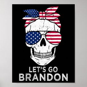 Halloween Let's Go Brandon Ndana Skull Aviation Su Poster