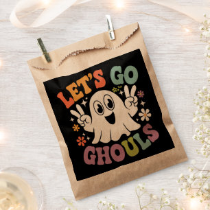 Halloween Let's Go Ghouls Ghost Retro Costume Favour Bags