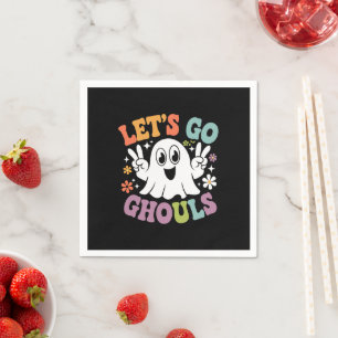 Halloween Let's Go Ghouls Ghost Retro Costume Napkin