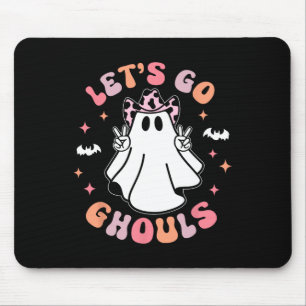 Halloween Let's Go Ghouls Ghost Retro Costume Wome Mouse Pad