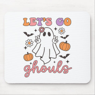 Halloween Let's Go Ghouls Ghost Retro Costume Wome Mouse Pad