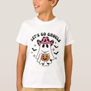 Halloween Let's Go Ghouls Ghost Retro Costume Wome T-Shirt