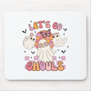 Halloween Lets Go Ghouls Ghost Retro Costume Women Mouse Pad