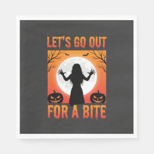 Halloween Let's Go Out For a Bite Horror Napkin