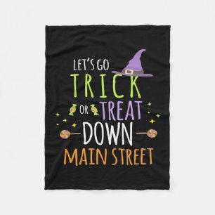 Halloween Lets Go Trick Or Treat Fleece Blanket