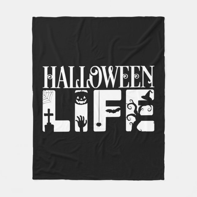 Halloween Life Fleece Blanket (Front)