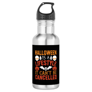 Halloween Lifestyle Bat Pumpkin Typography Vector 532 Ml Water Bottle