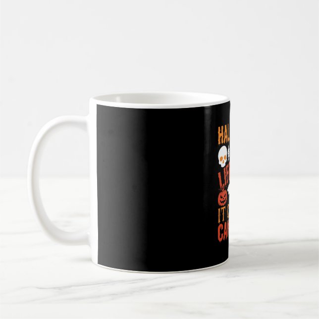 Halloween Lifestyle Bat Pumpkin Typography Vector Coffee Mug (Left)