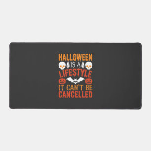 Halloween Lifestyle Bat Pumpkin Typography Vector Desk Mat