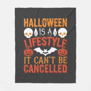 Halloween Lifestyle Bat Pumpkin Typography Vector Fleece Blanket