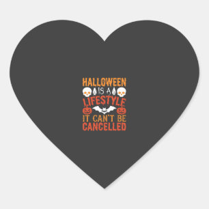 Halloween Lifestyle Bat Pumpkin Typography Vector Heart Sticker