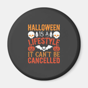 Halloween Lifestyle Bat Pumpkin Typography Vector Magnet