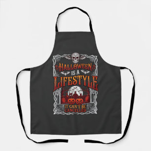 Halloween Lifestyle Bat Skull Graveyard Pumpkins F Apron