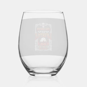 Halloween Lifestyle Bat Skull Graveyard Pumpkins F Stemless Wine Glass