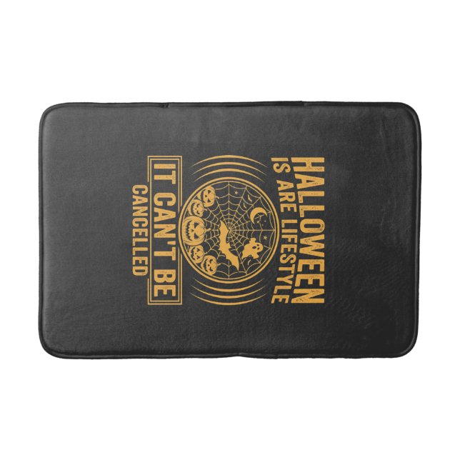 Halloween Lifestyle Bat Spider Web Design_1 Bath Mat (Front)