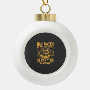 Halloween Lifestyle Bat Spider Web Design_1 Ceramic Ball Christmas Ornament