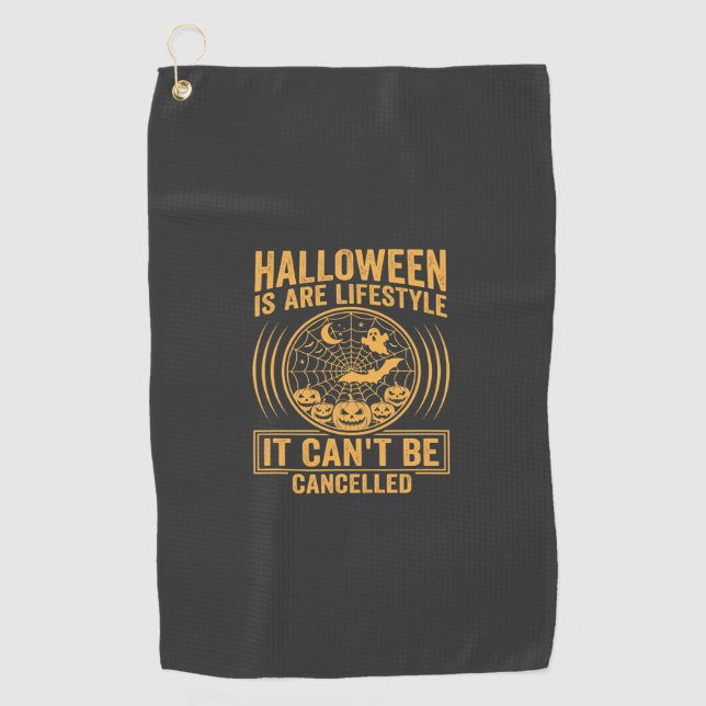 Halloween Lifestyle Bat Spider Web Design_1 Golf Towel (Front)