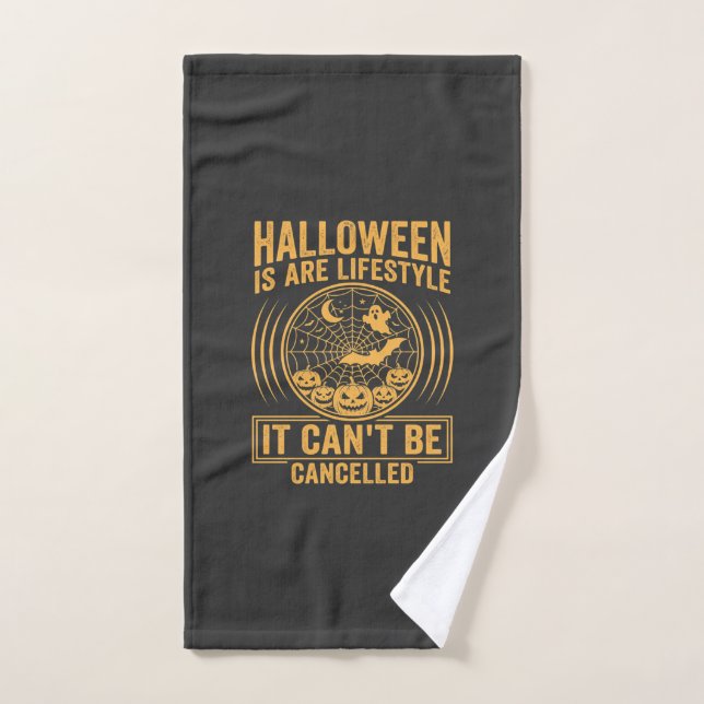 Halloween Lifestyle Bat Spider Web Design_1 Hand Towel (Hand Towel)