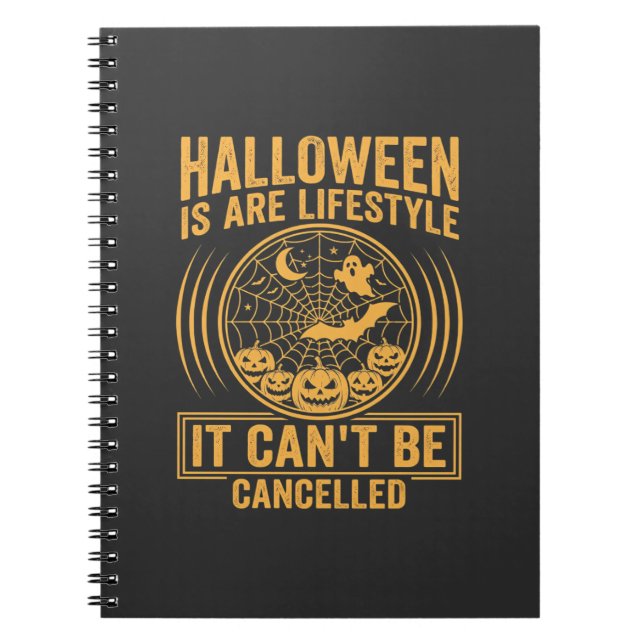 Halloween Lifestyle Bat Spider Web Design_1 Notebook (Front)
