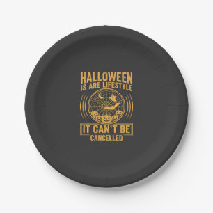 Halloween Lifestyle Bat Spider Web Design_1 Paper Plate