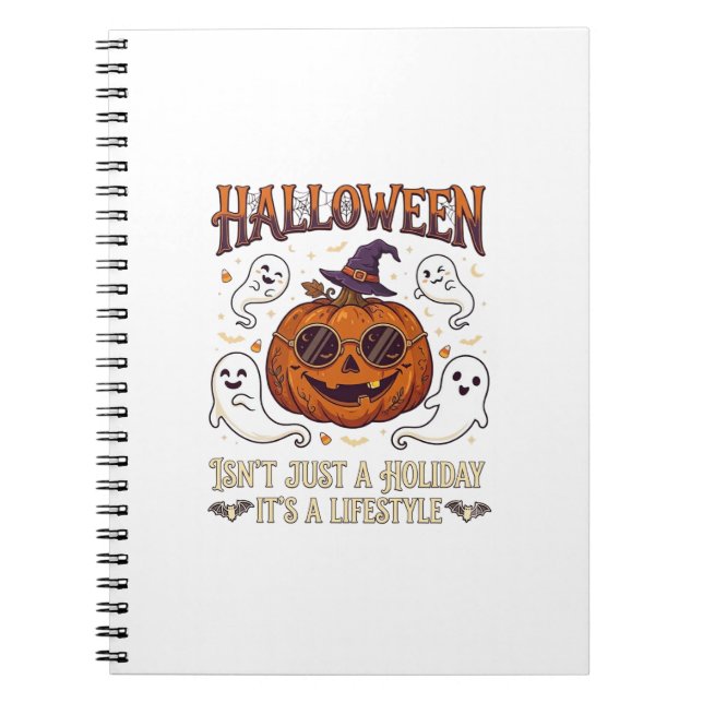 Halloween Lifestyle Pumpkin Sunglasses Witch Hat G Notebook (Front)