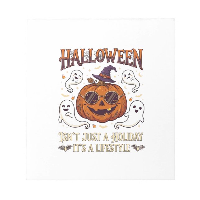 Halloween Lifestyle Pumpkin Sunglasses Witch Hat G Notepad (Front)