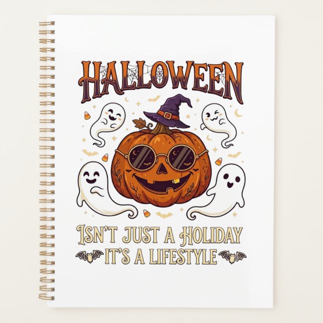 Halloween Lifestyle Pumpkin Sunglasses Witch Hat G Planner (Front)
