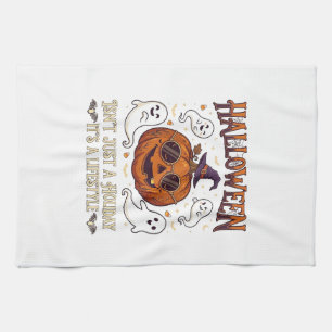 Halloween Lifestyle Pumpkin Sunglasses Witch Hat G Tea Towel