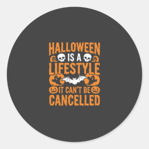 Halloween Lifestyle Spooky Bat Pumpkin Design Classic Round Sticker