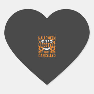 Halloween Lifestyle Spooky Bat Pumpkin Design Heart Sticker