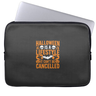 Halloween Lifestyle Spooky Bat Pumpkin Design Laptop Sleeve