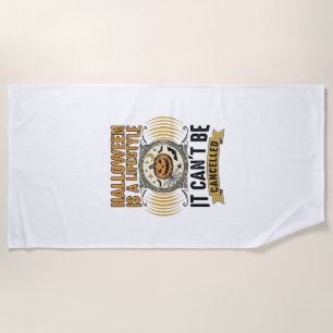 Halloween Lifestyle Vintage Pumpkin Typography Des Beach Towel