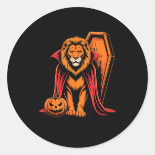 Halloween Lion Coffin Lions Classic Round Sticker